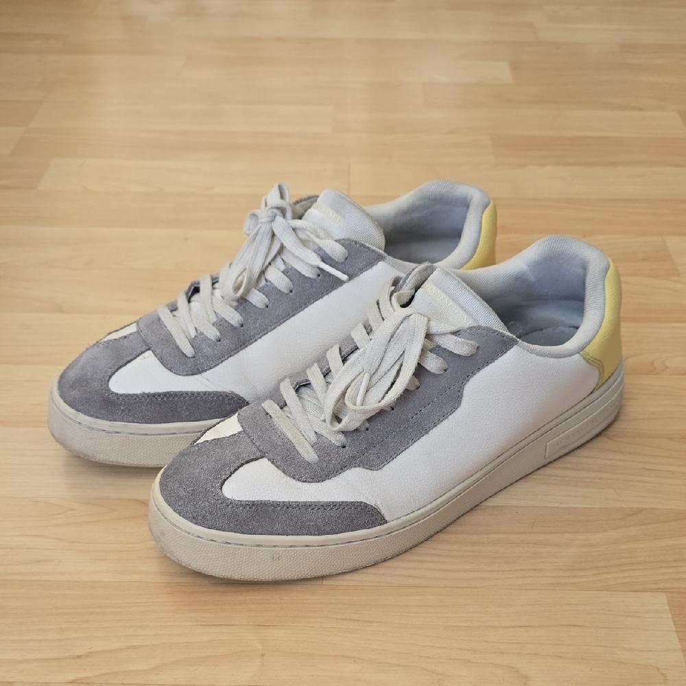 Armani Exchange London Plaza Taupe White/Yellow/Gray Low-Top Sneakers Size 12